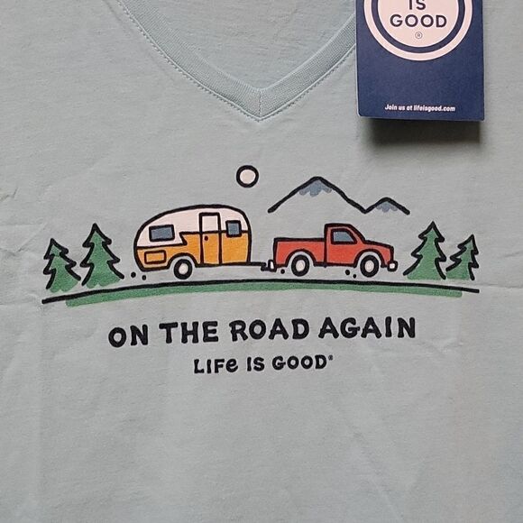 LIFE IS GOOD "ON THE ROAD AGAIN" T-SHIRT - Picture 2 of 5